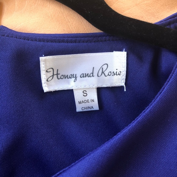 Honey and Rosie Purple Short Sleeves Mini Dress. - Picture 3 of 8